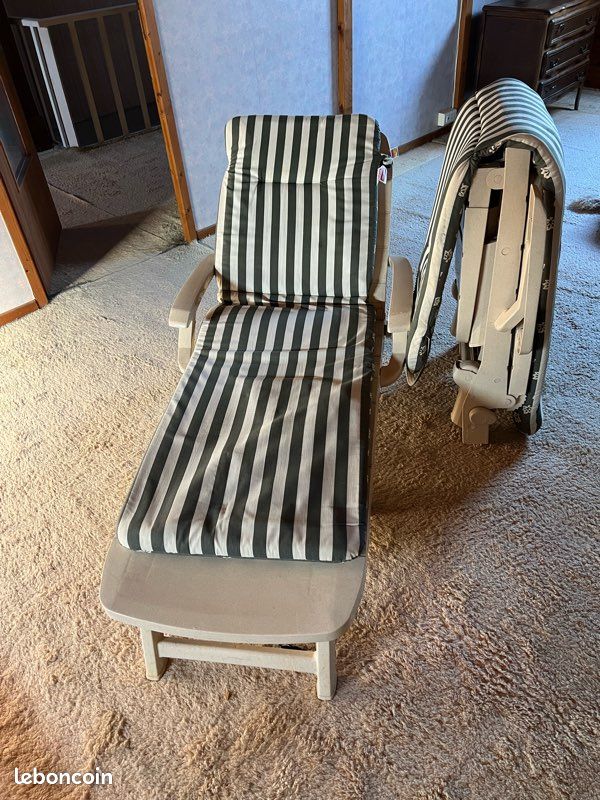2 transats avec coussins pliables (image 1)