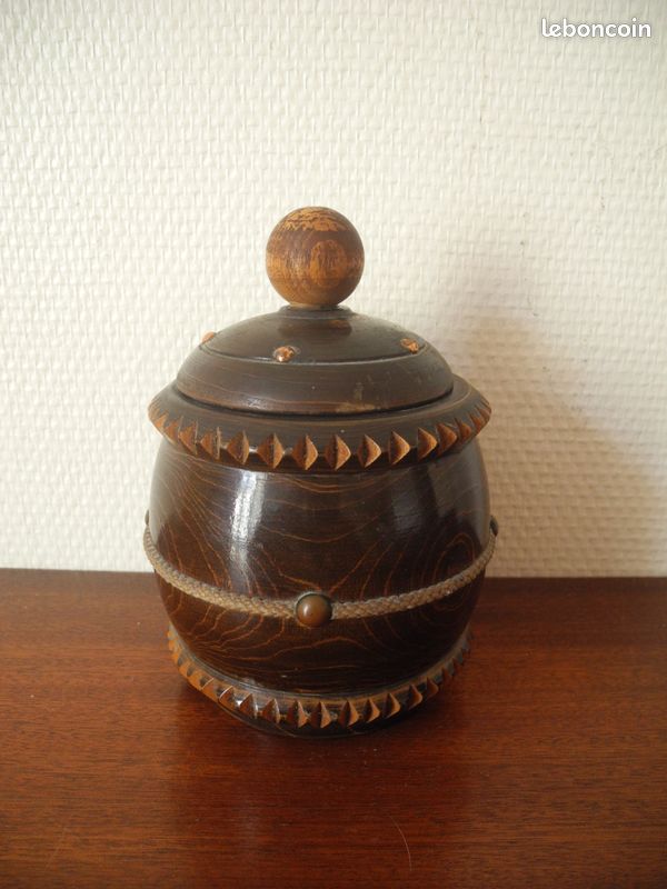 Ancien pot tabac déco kitsch vintage brutaliste (image 1)