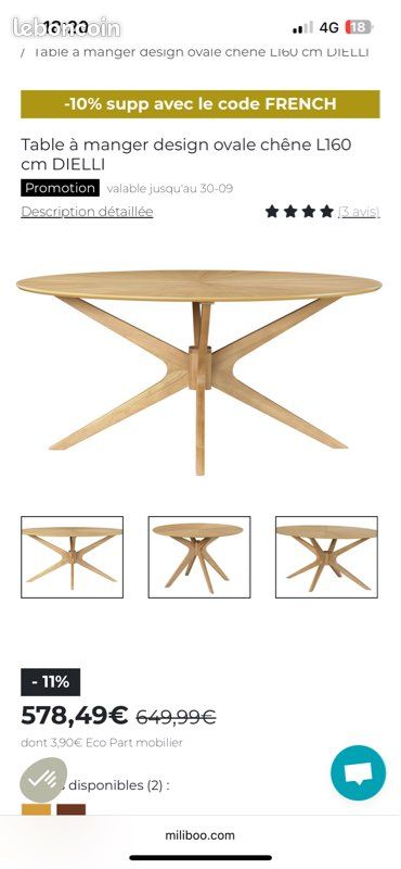 Table ovale MILIBOO (image 1)