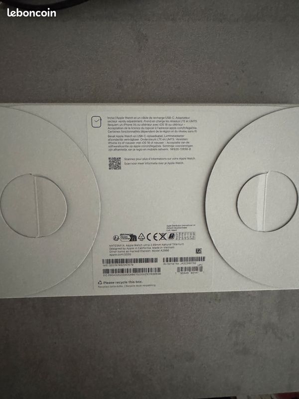 échange montre apple Watch ULTRA 2 Titane White Ocean Band (image 2)