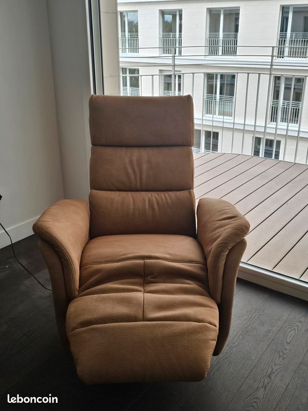 Fauteuil Neuf relaxant tout électrique Tissu Camel (image 2)