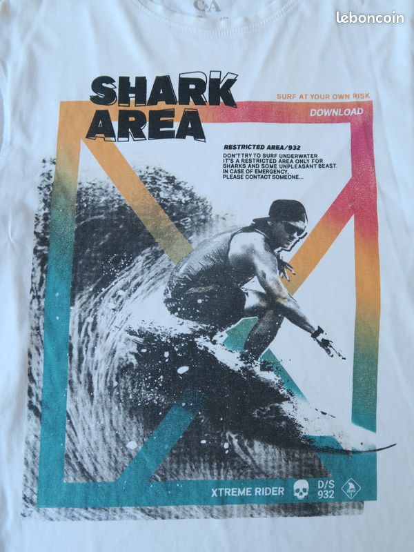 T-shirt blanc manches courtes garçon 11/12 ans 146-152 cm – Très bon état (image 2)