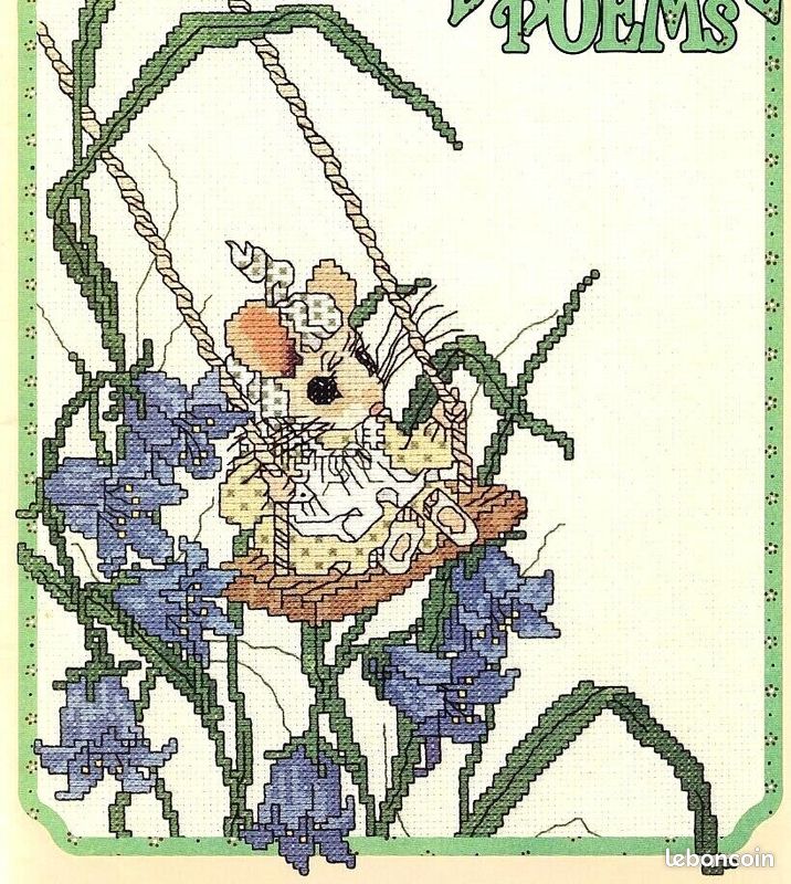 Livret USA broderie point croix Souris Lapin etc - vintage 1981 (image 1)