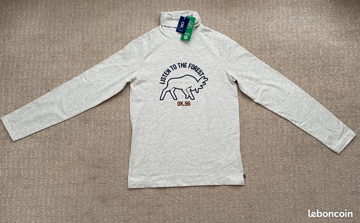 Okaidi t-shirt col roulé 14ans (image 1)
