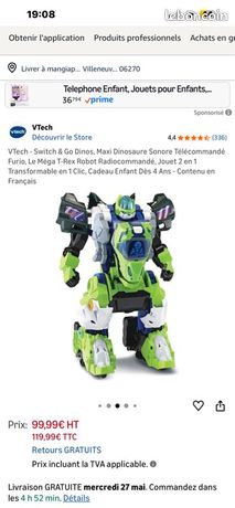 Robot Vtech Switch and Go Dinos Fire Furex Le Super T-Rex - Robot éducatif - Achat & prix
