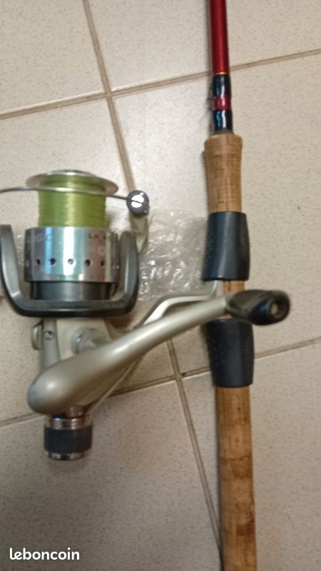 Canne a peche lancer BROWNING 4,70 ml avec moulinet Geologic LR 45 3etat irreprochable (image 2)