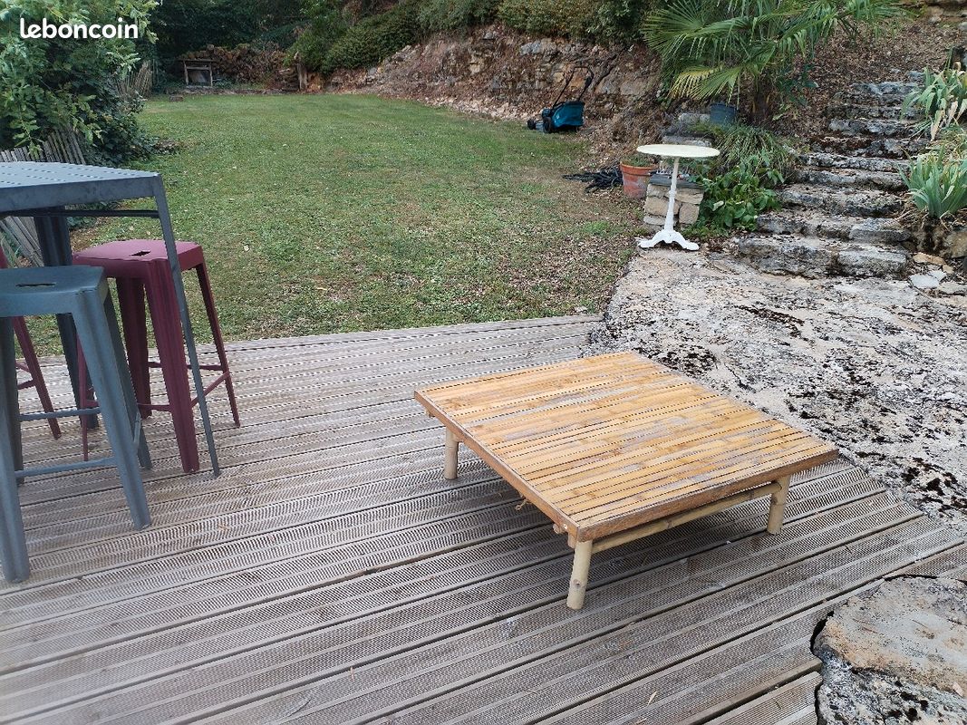 Table basse extérieure ou intérieure bambou (image 2)
