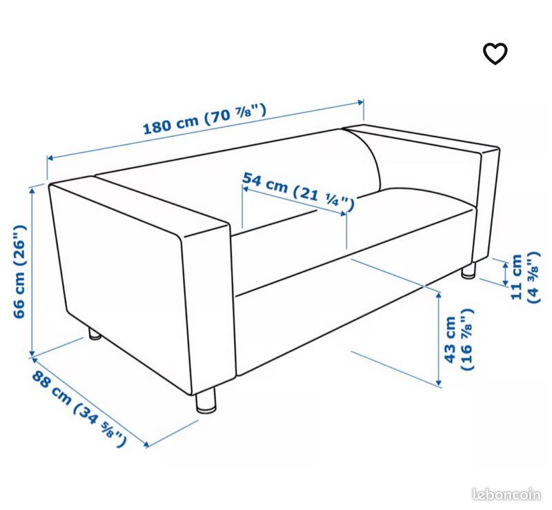 Canapé IKEA Klippan bleu gris (image 5)
