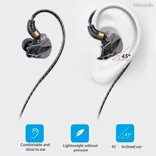 Ecouteurs intra-auriculaires Fiio JH3 | Noir et Blanc