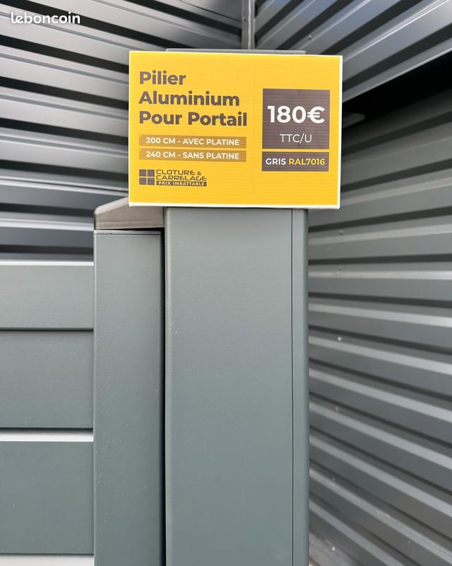 Pilier Aluminium Portillon Jardin Déstockage Total (image 5)