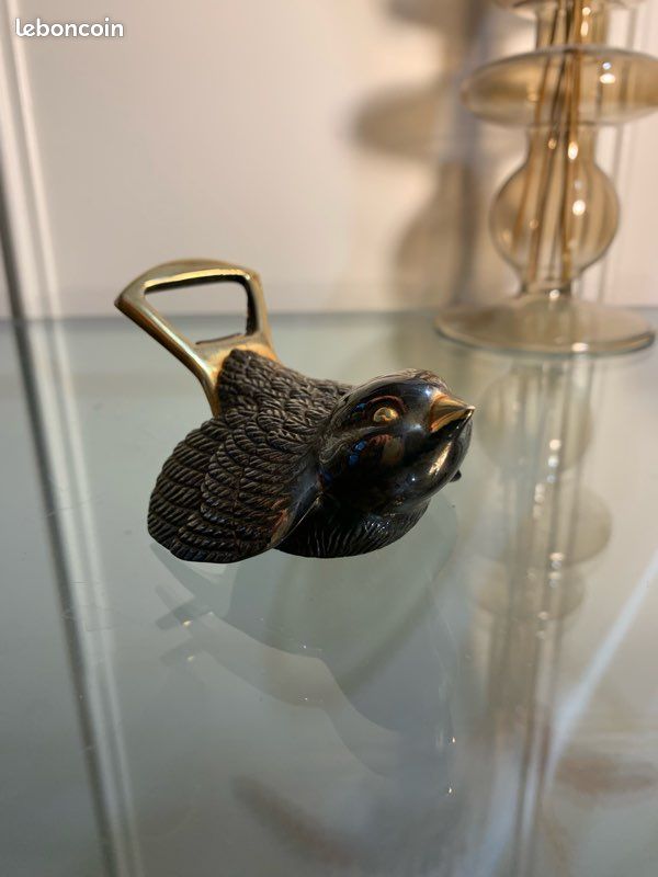Vintage/ancien - décapsuleur oiseau métal argenté 😍 art déco, vaisselle - vintage 🥰 (image 4)