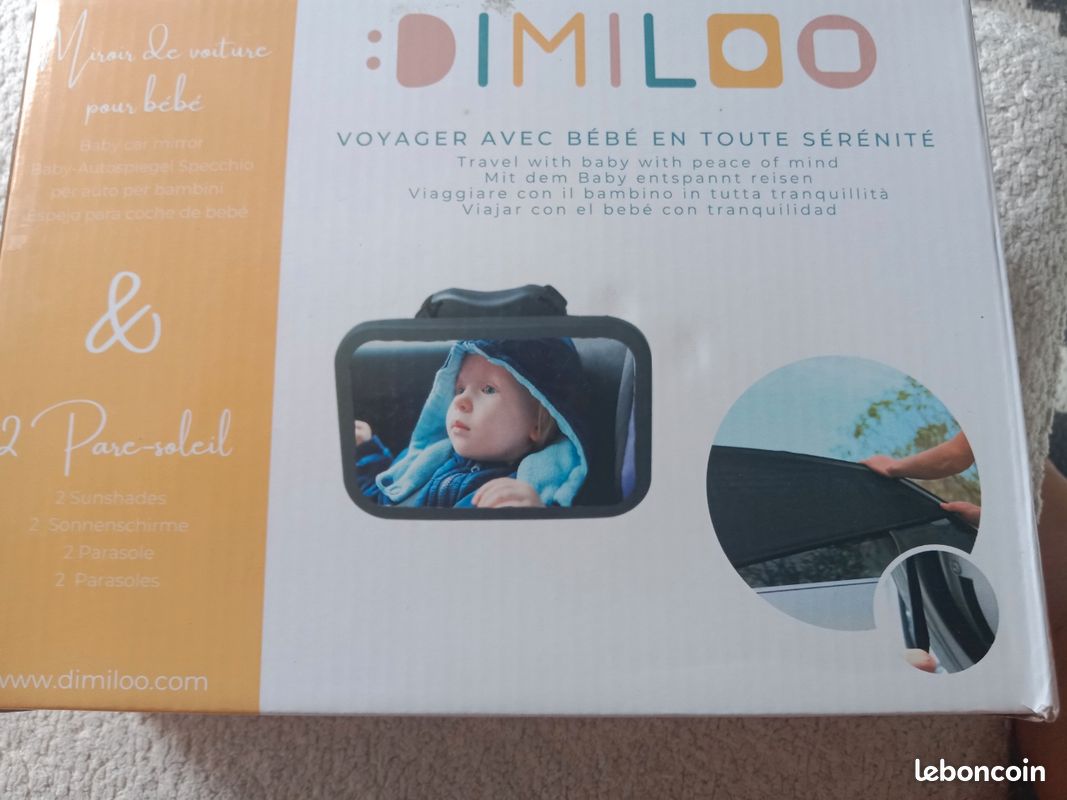Miroir voiture bébé et 2 pare soleil marque dimiloo neuf (image 5)