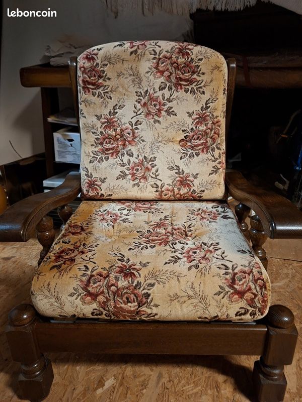 Canapé convertible avec 2 fauteuils style vintage (image 2)