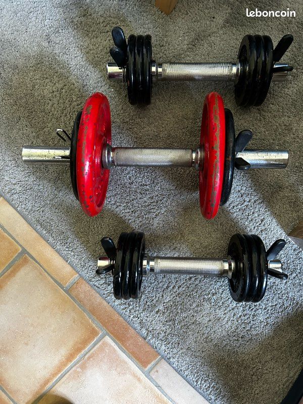 Haltère Main Vintage AMF Heavy Hands 3 Lb - Rouge - Poids Unique - Musculation
