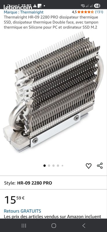 Lot De 2 Dissipateurs Thermiques Dell 0U532 - Pour Processeur - Occasion