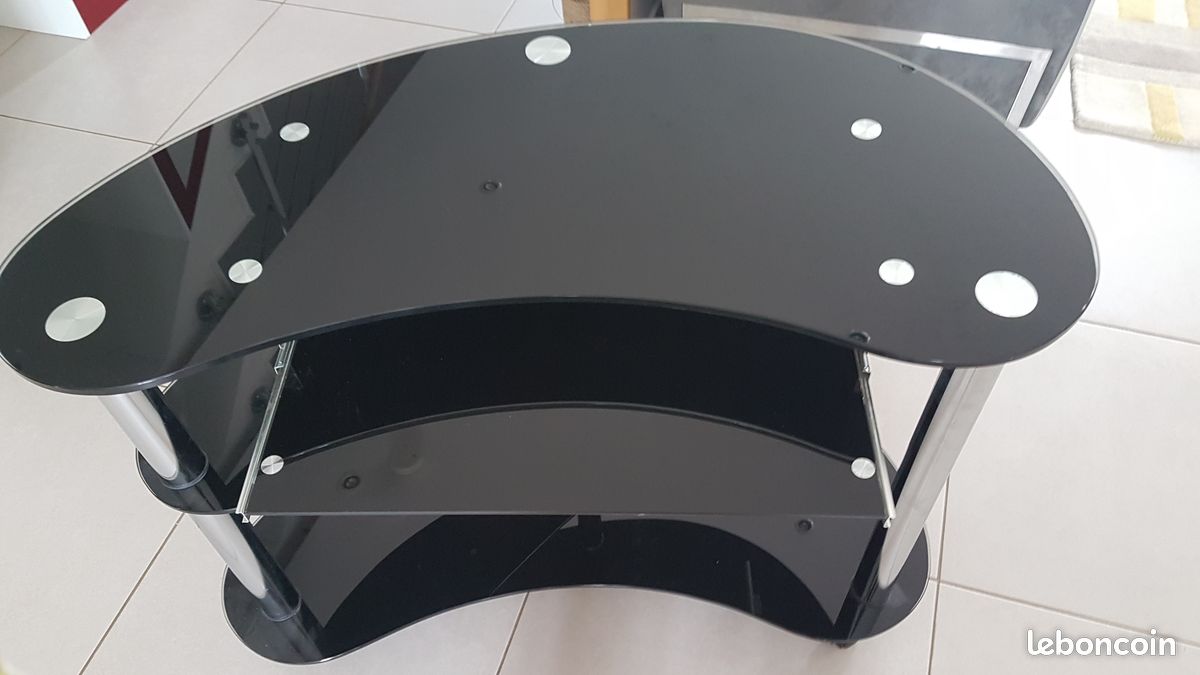 Bureau en verre noir (image 2)