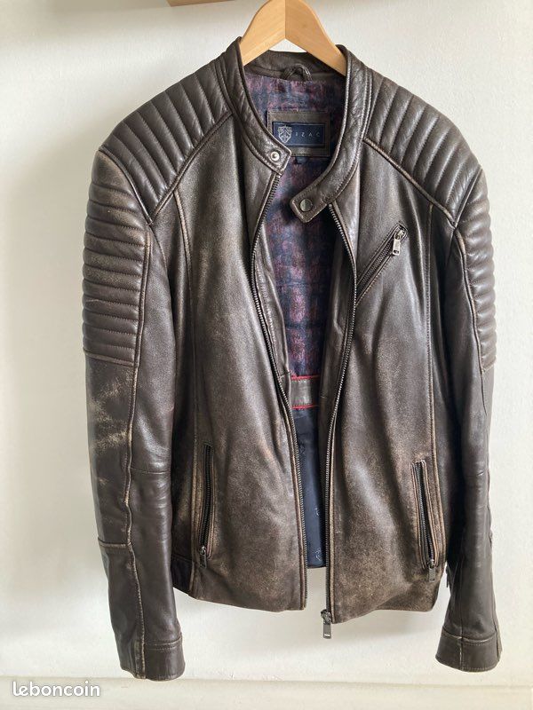 Blouson cuir vintage Izac Vêtements