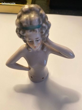 Joli Tête Porcelaine Céramique émaillée à Suspendre Boudoir Doll