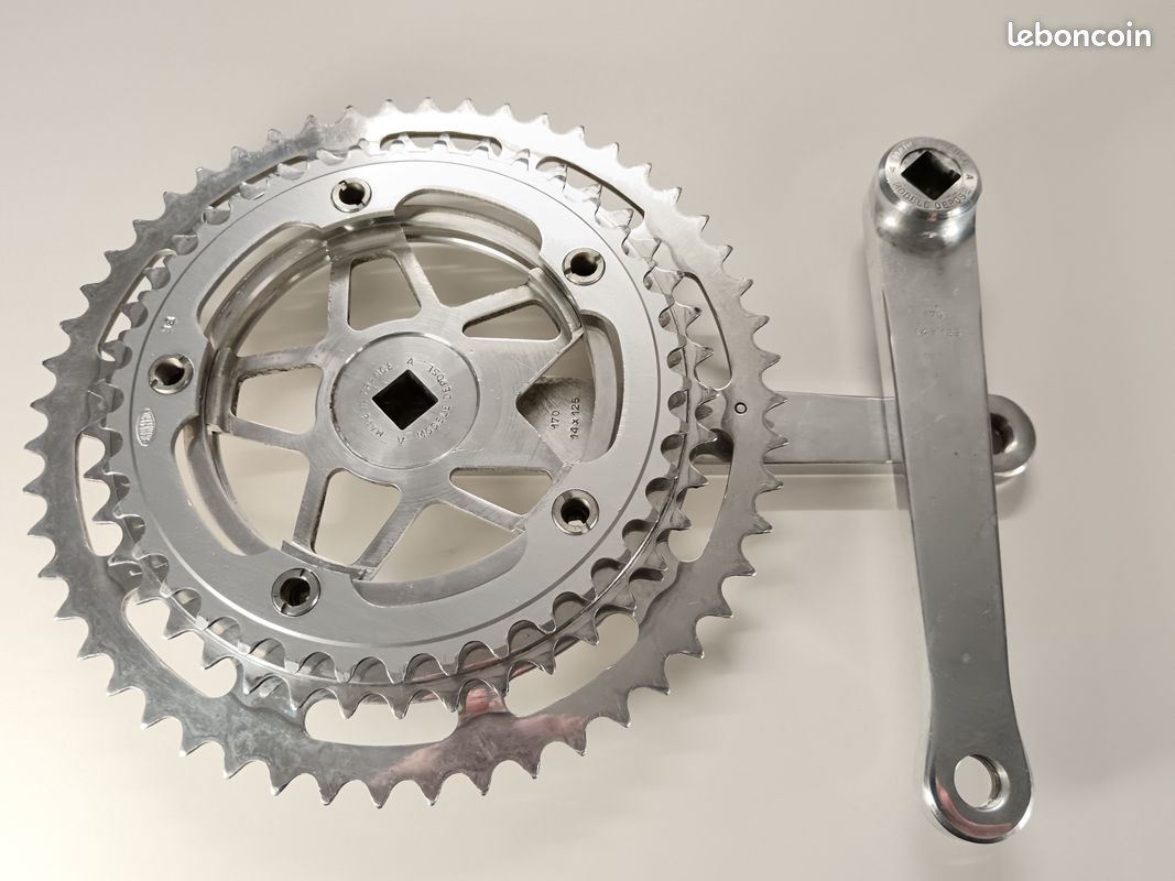 Pédalier Stronglight 93 Triple – 50-42-30, 165mm, Alu, Argent, Vélo Route/course Occasion
