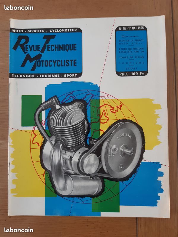 RMT Revue Technique Motocycliste n° 96 Mai 1955 Etude moteur LAVALETTE AML 50 Essai TERROT OSSD 250 (image 1)