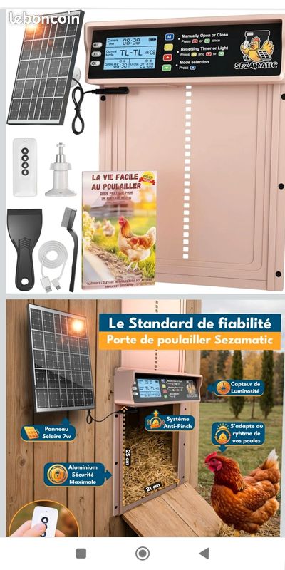 Panneau Solaire 7W Pour Porte De Poulailler - Installation Facile