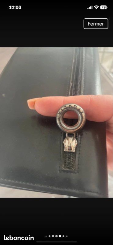 Porte feuille porte monnaie séquoia cuir noir bon état (image 19)