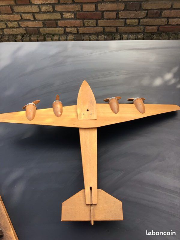 Maquette Avion En Bois Vintage – Déco Bureau Rétro, Cadeau Anniversaire Pour Passionnés D’aviation