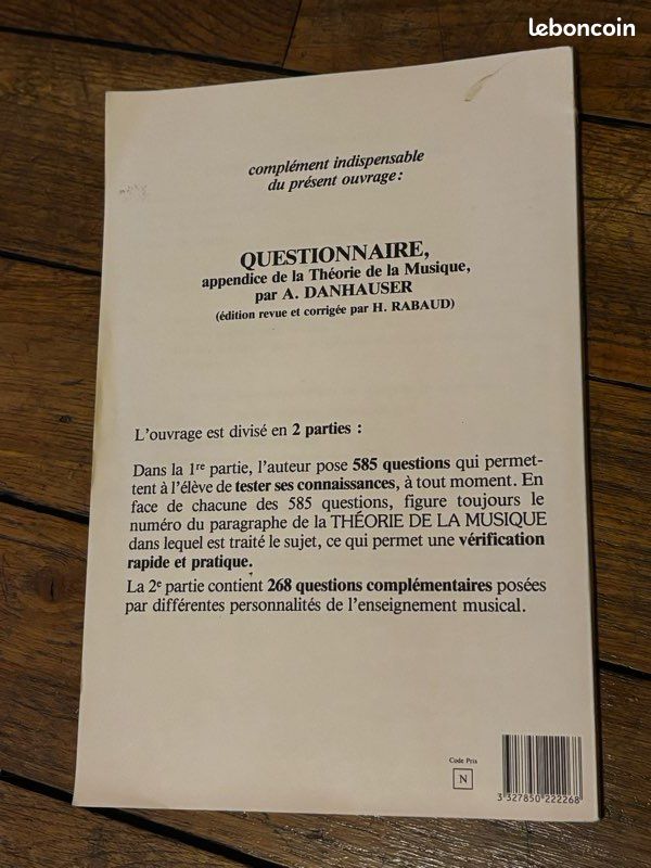 Théorie de la musique – Questionnaire A. Danhauser Édition revue et corrigée par Henri Rabaud Éditions Henry Lemoine, Paris (image 3)