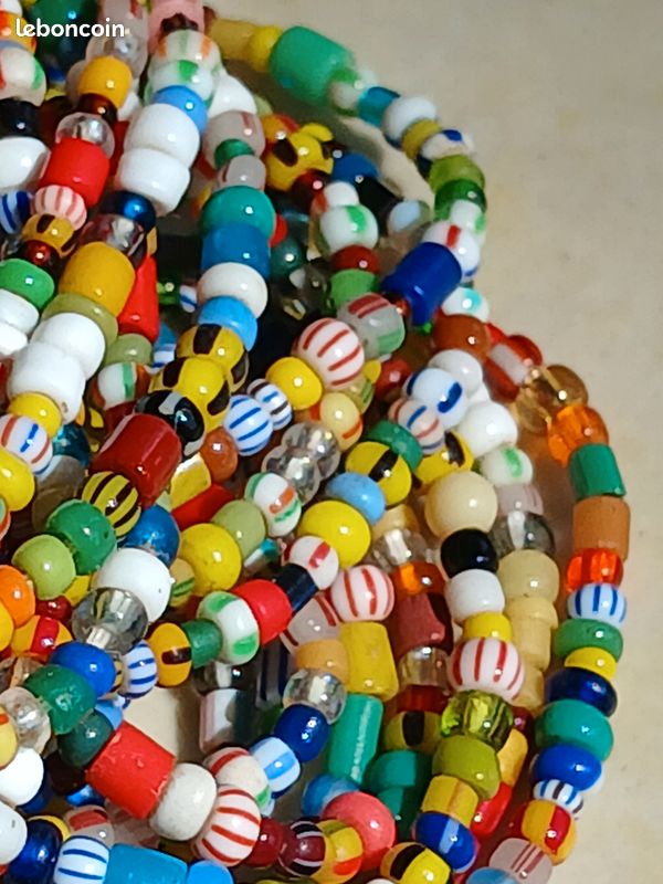 3 brins de perles de rocaille anciennes pour bijoux (image 1)