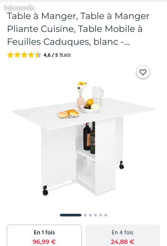 Table à manger pliante (image 2)
