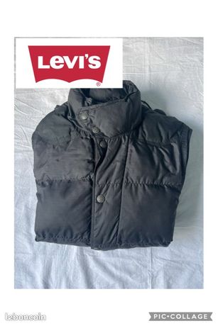 Manteau Veste Noir Levi's Grande Taille L (180) - Neuf Avec étiquettes, Laine Mélangée, Double Boutonnage