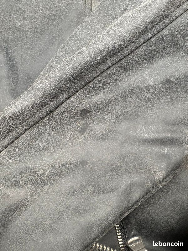 Blouson motard gris Kaporal taille L veste simili cuir et capuche amovible homme style (image 11)