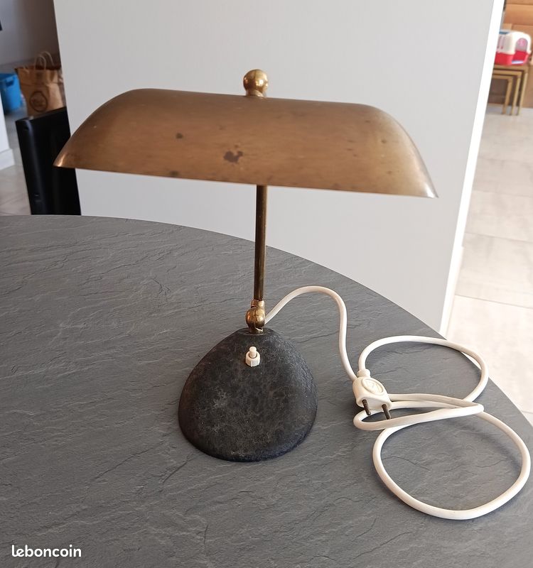 Lustre des années 70 en métal à décor d'anneaux L6024