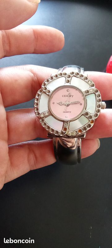 Montre Bijou Femme Ceigny – Forme Fleur Strass & Cadran Rose (image 3)