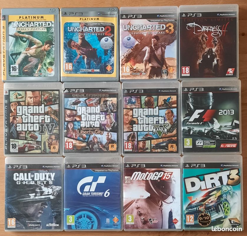 Lot De 12 Jeux PS3 - Dont Uncharted 3 - Occasion Bon État