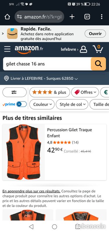 Gilet de chasse orange Master Sportsman - Taille XL extérieur