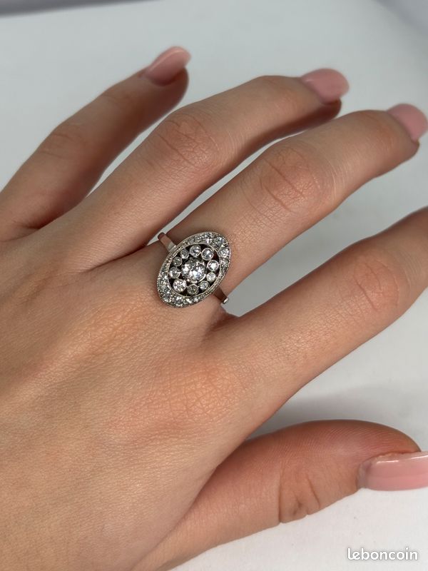 Bague Ancienne En Argent Taille 50 - Occasion - Bijou Vintage