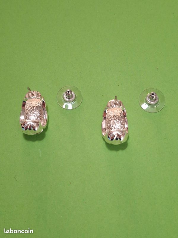 Boucles d'oreilles motifs "Astèques" couleur argent (image 2)