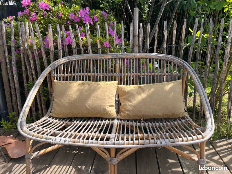 Banquette rotin osier (image 1)