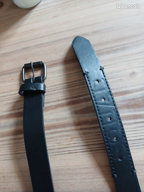 Ceinture simili cuir 5 trous 65 cm noir - Herlaine (image 3)