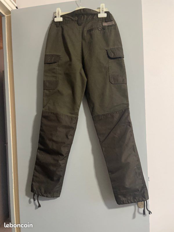 Pantalon Roncier Enfant - Tissu Déperlant, Renforts Imperméables, Tailles 4 à 16 Ans, Coloris Kaki Ou Orange