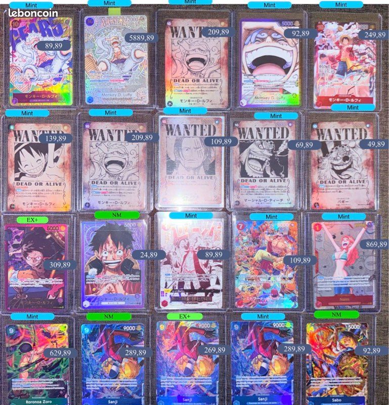 Lot de 15 cartes tcg One Piece françaises - Esprit Pop Shop