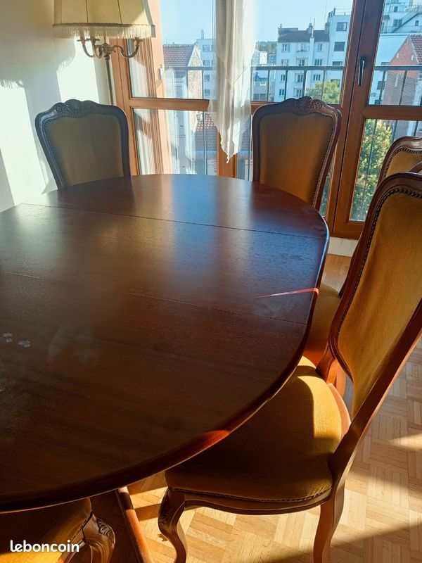 6 chaises bois massif et tissus (image 3)