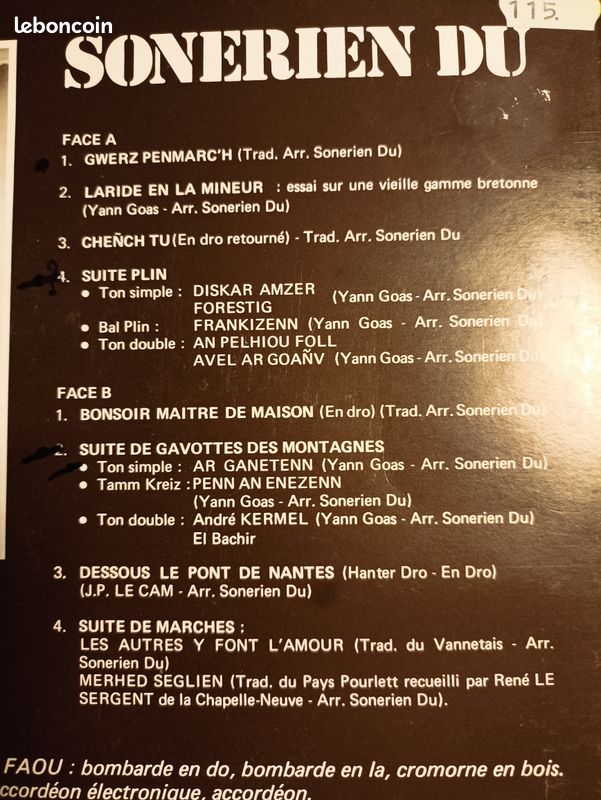 Lot de 5 albums bretons vinyles 33tr/mn, dont 1 double (image 10)