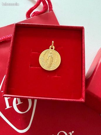 Médaille En Or Jaune 18 Carats (2.39 Gr) Vierge - Bijoux D'occasion Rénovés