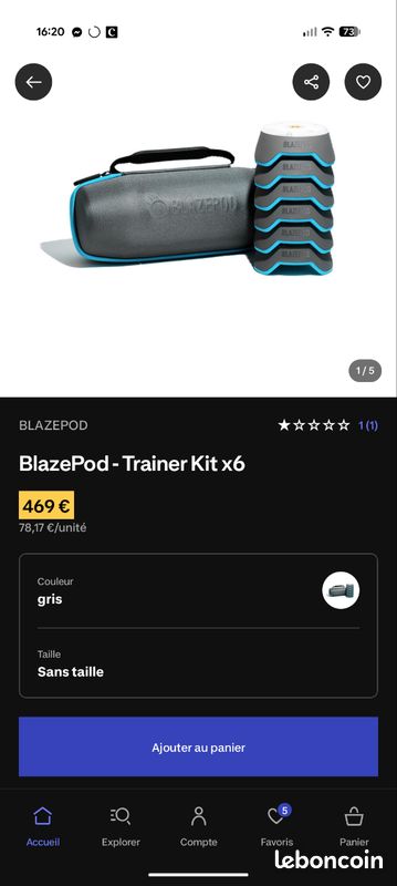 BlazePod Ultimate Bundle - Pack 6 pods d'entranement lumineux connects -  Sport & Plein air