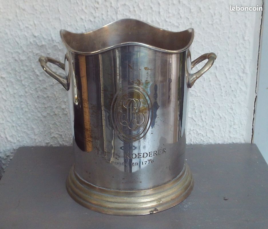 Rare Vintage Champagne Bucket Silver Metal Laurenti Père Et Fils Les