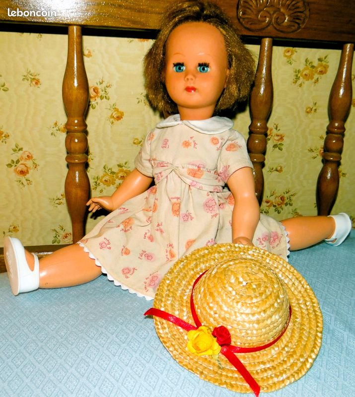 Poupée Ancienne GéGé 40 Cm - Yeux Dormeurs Bouche Entrouverte - Années 50 - France