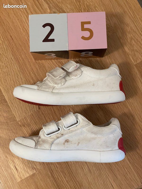 Baskets Scratchées Bébé Fille Vertbaudet Toile Rose – Confort Et Style Dès Les Premiers Pas (Taille 24)