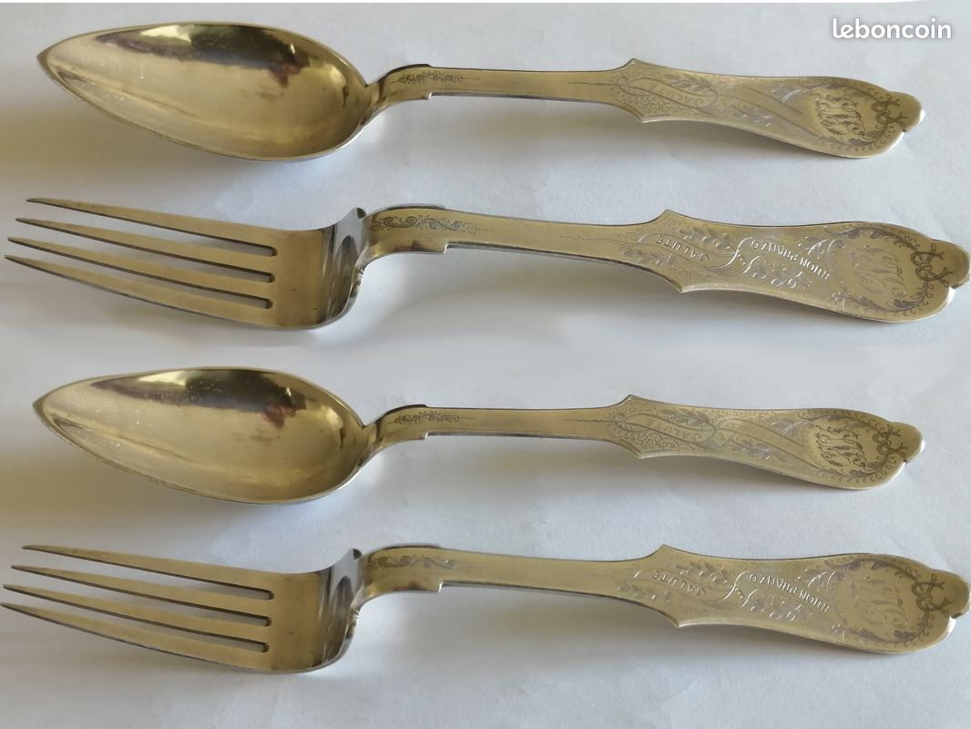 Service à découper la viande en argent fourré modèle fin XIXème siècle - Arts de la table